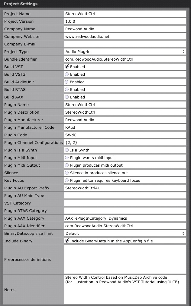 Project Settings